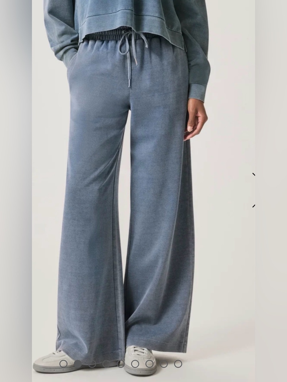 Splendid Wide Drawstring Pants in Slate blue